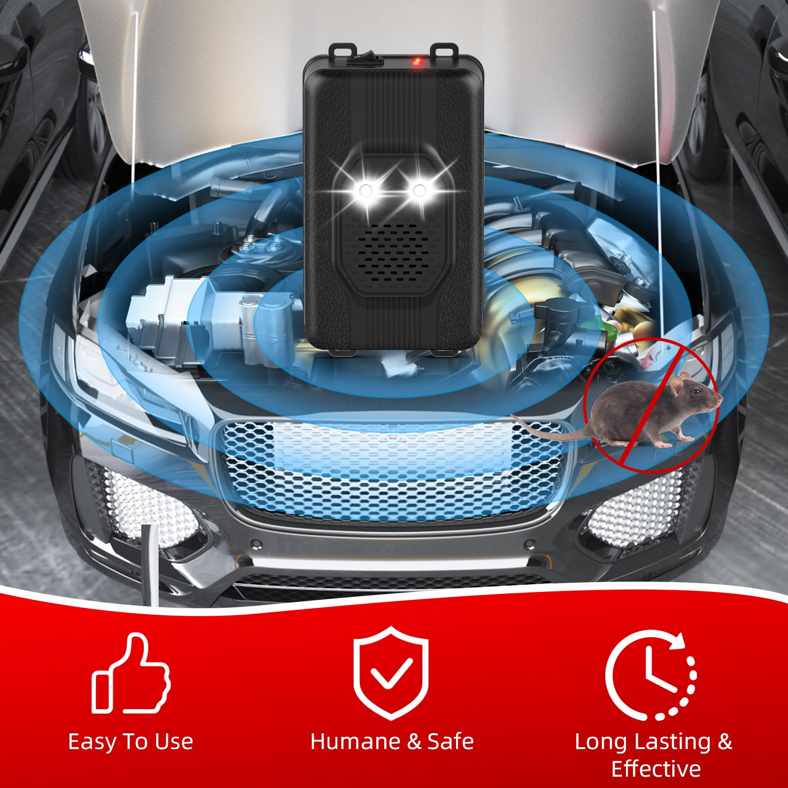 2026 Ultrasonic Rodent Repellent for Car Engines - 2 Pack