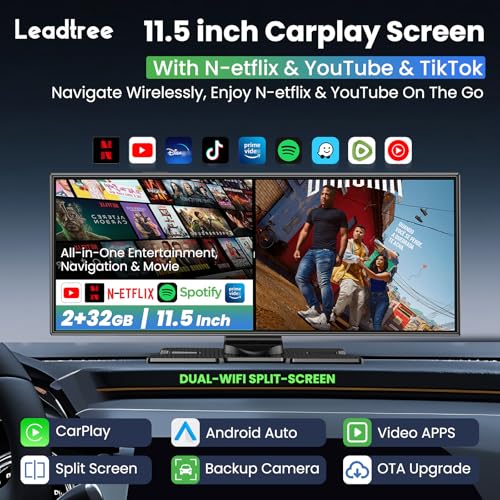 11.5-Inch Wireless CarPlay & Android Auto Screen with 1080P Backup Camera and Streaming Apps thumbnail 4