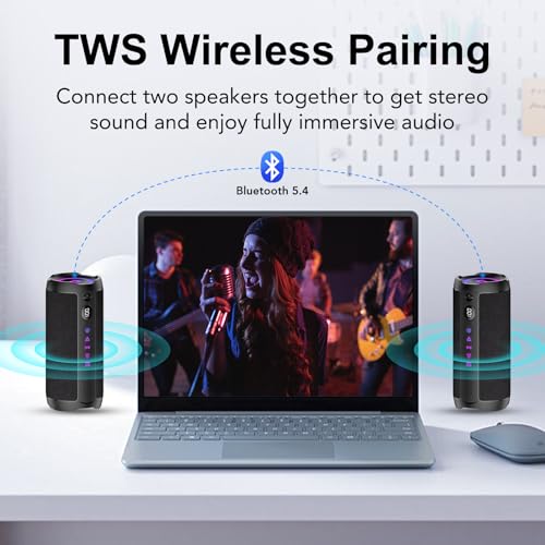 Portable Bluetooth Speaker with 30W Dual Drivers, 30-Hour Playtime, and IPX7 Waterproof Rating image 1