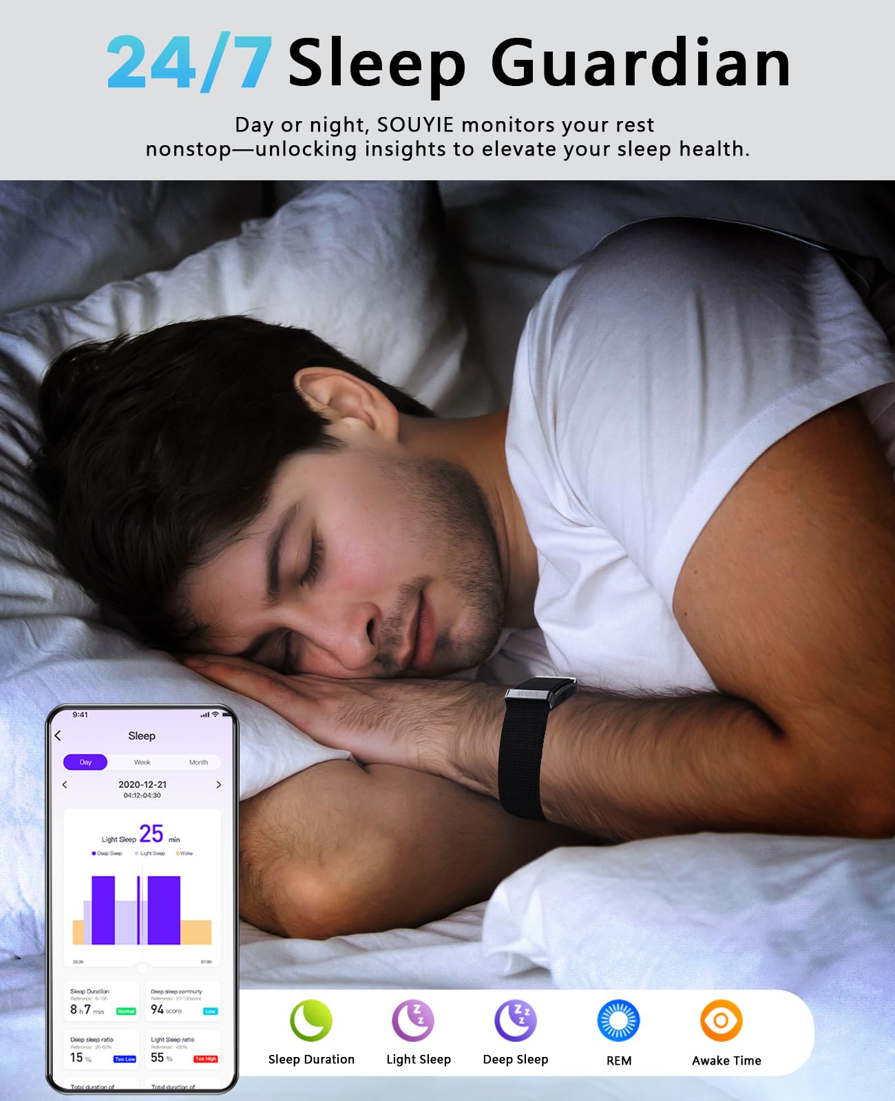 SOUYIE Smart Bracelet - Advanced Health & Fitness Tracker with 170+ Sports Modes thumbnail 4