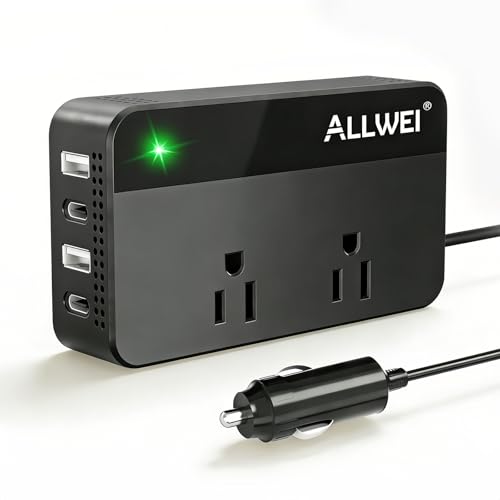ALLWEI 200W Car Power Inverter with 4 USB Fast Charging Ports thumbnail 4