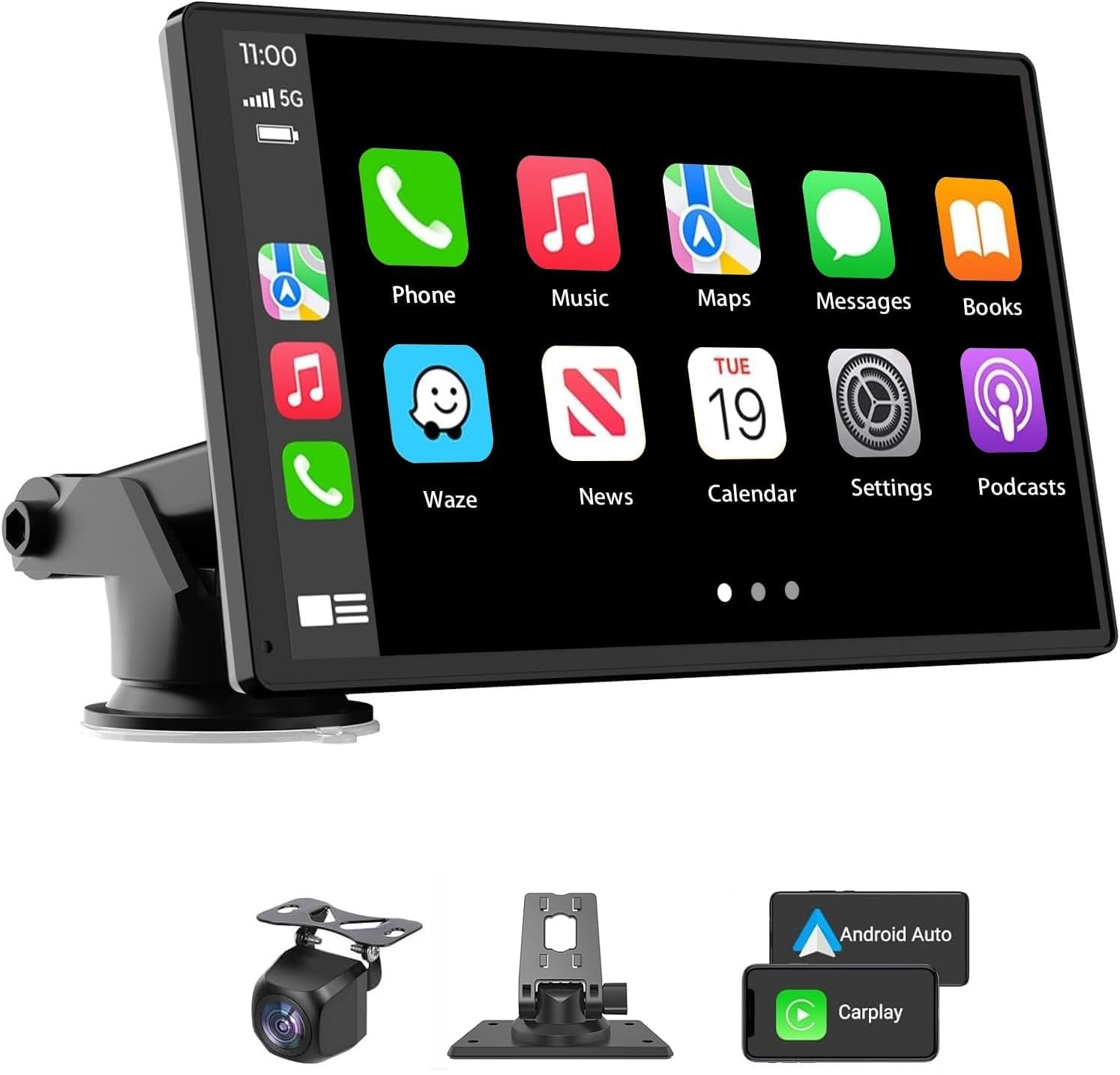 7-Inch Wireless CarPlay & Android Auto Touchscreen for All Vehicles thumbnail 4