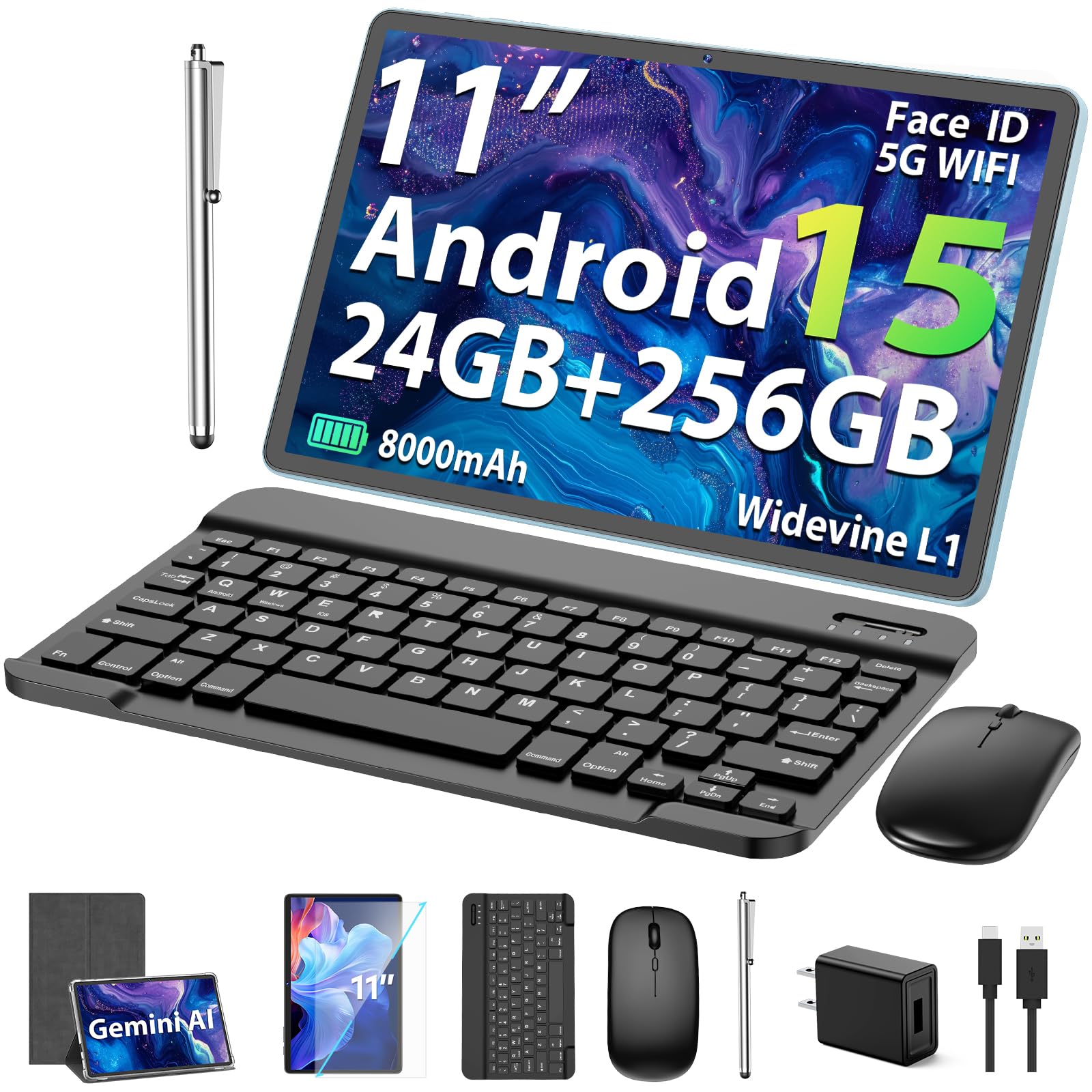 Suicoey 2026 11-inch Android 15 Tablet with Keyboard and Accessories thumbnail 3