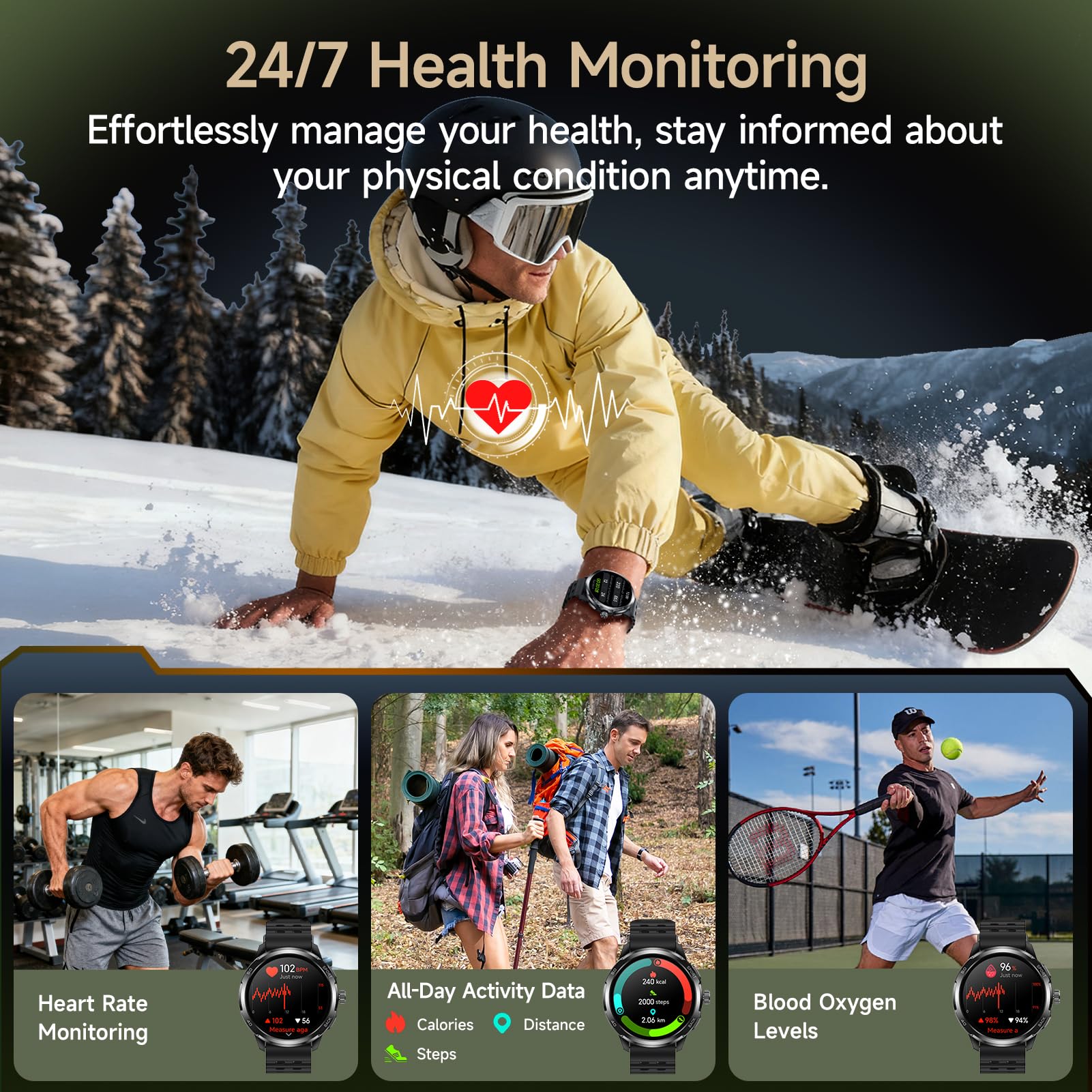 Ulefone Armor Watch Pro Military Smartwatch for Men with 1.50" AMOLED Display and Advanced Health Tracking