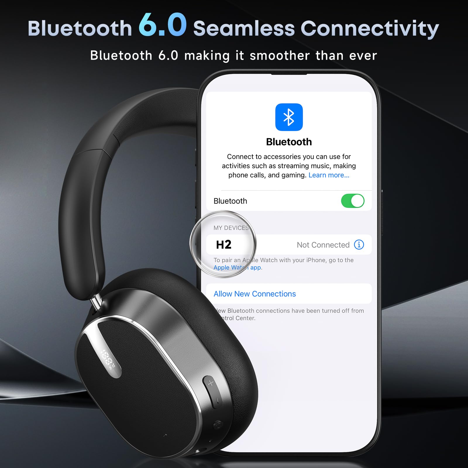 MMWOWARTS Hybrid Active Noise Cancelling Bluetooth Over-Ear Headphones image 1