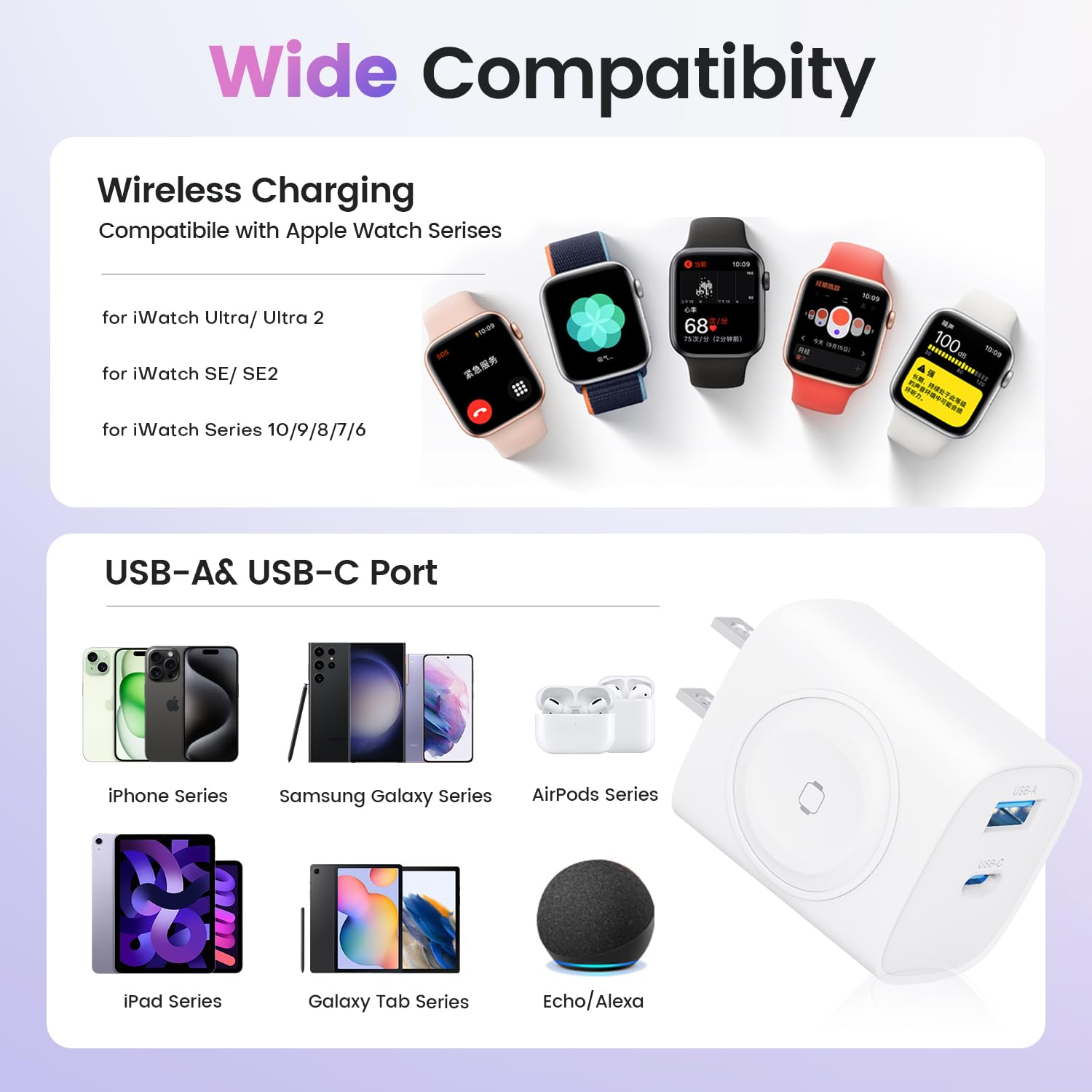 TOPADRE PD 20W USB-C 3-in-1 Charging Station for Apple Watch, iPhone, and AirPods thumbnail 3