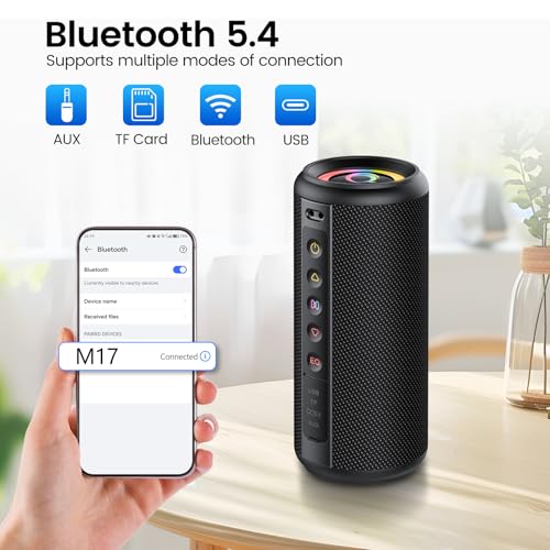 dotn Portable Bluetooth Speaker M17 with 20W Stereo Sound and 20H Battery Life thumbnail 3