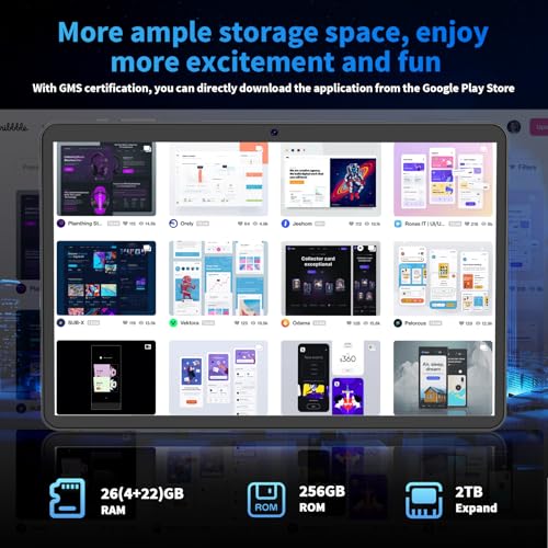 2026 10 Inch Android 15 Tablet with Gemini AI, 26GB RAM, 256GB Storage + 2TB Expandable, Keyboard, Mouse, Stylus, and Case Bundle thumbnail 3