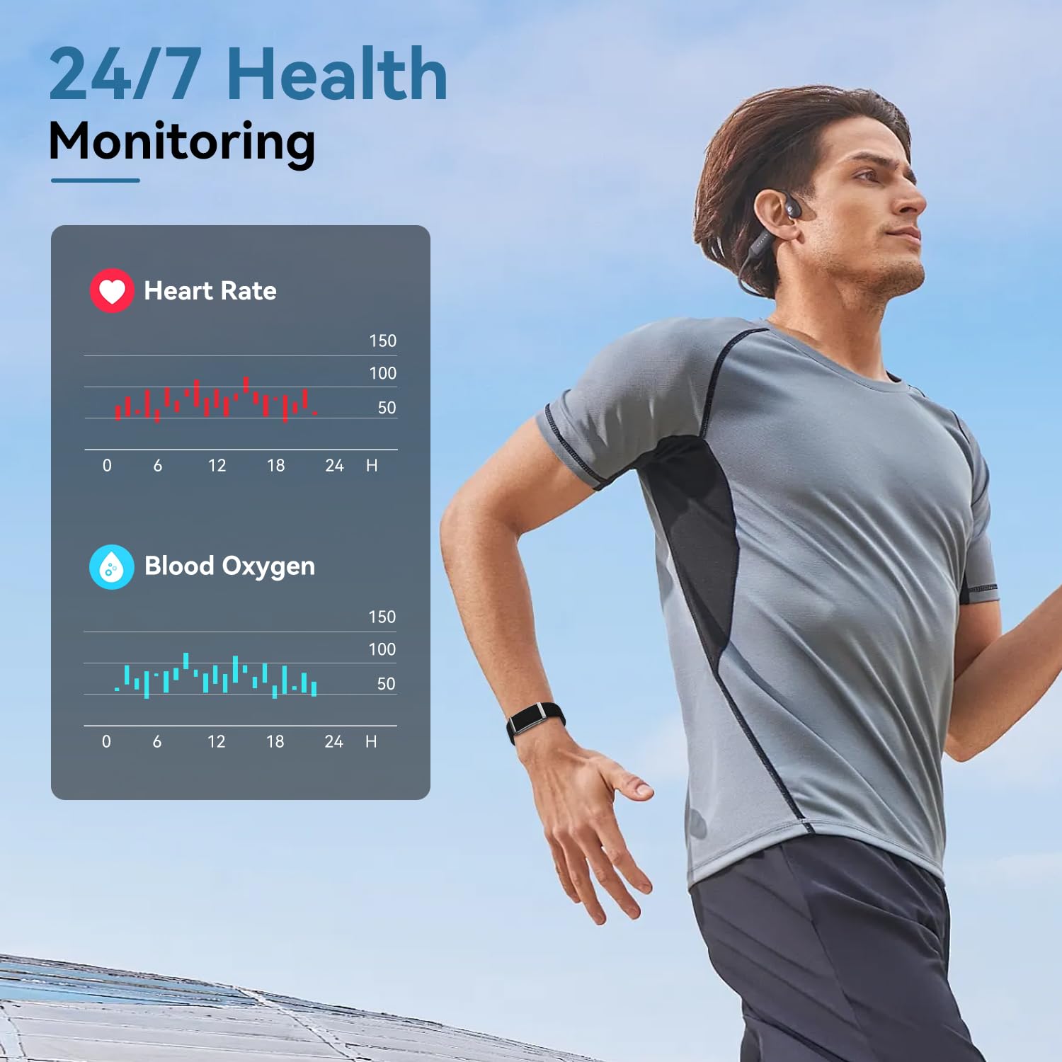Smart Bracelet for Men and Women with Heart Rate Monitor and 120+ Sport Modes thumbnail 2