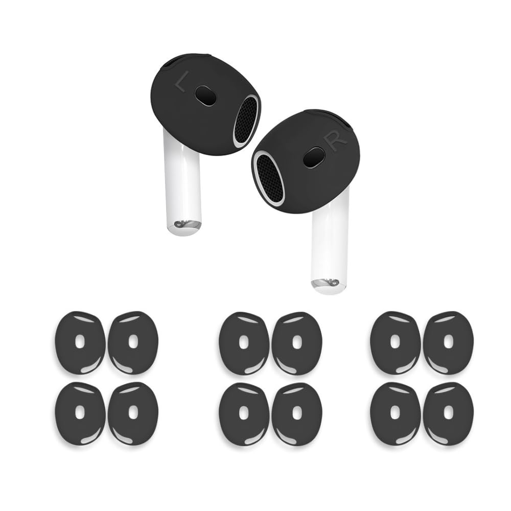 6 Pairs Ultra-Thin Silicone Ear Covers for AirPods 4 - Anti-Slip, Sweatproof Ear Tips thumbnail 3