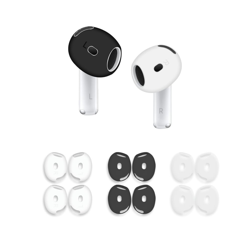 6 Pairs Ultra-Thin Silicone Ear Covers for AirPods 4 - Anti-Slip, Sweatproof Ear Tips thumbnail 4