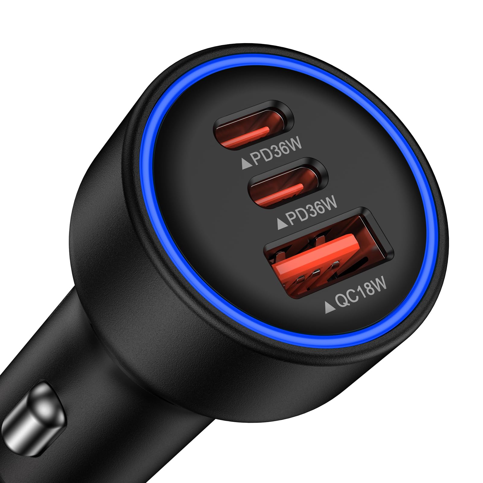 Multi 3 Ports Fast Car Charger Adapter with USB-C and USB-A for 12V Vehicles thumbnail 3