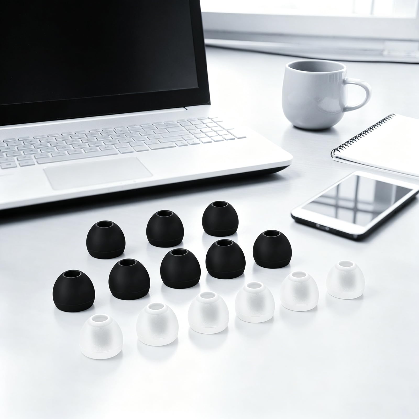 24 Pairs Silicone Earbud Replacement Tips - Universal Fit with Noise Isolation image 1