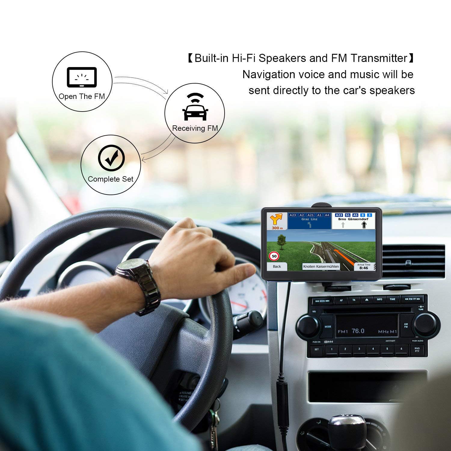 GWURXT 7 Inch GPS Navigator for Car, Truck, and RV with Voice Guidance and Lifetime Map Updates thumbnail 4