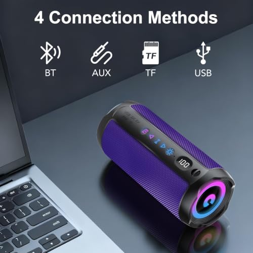 coioc Portable Bluetooth Speaker with 360° Stereo Sound and RGB Lights thumbnail 4