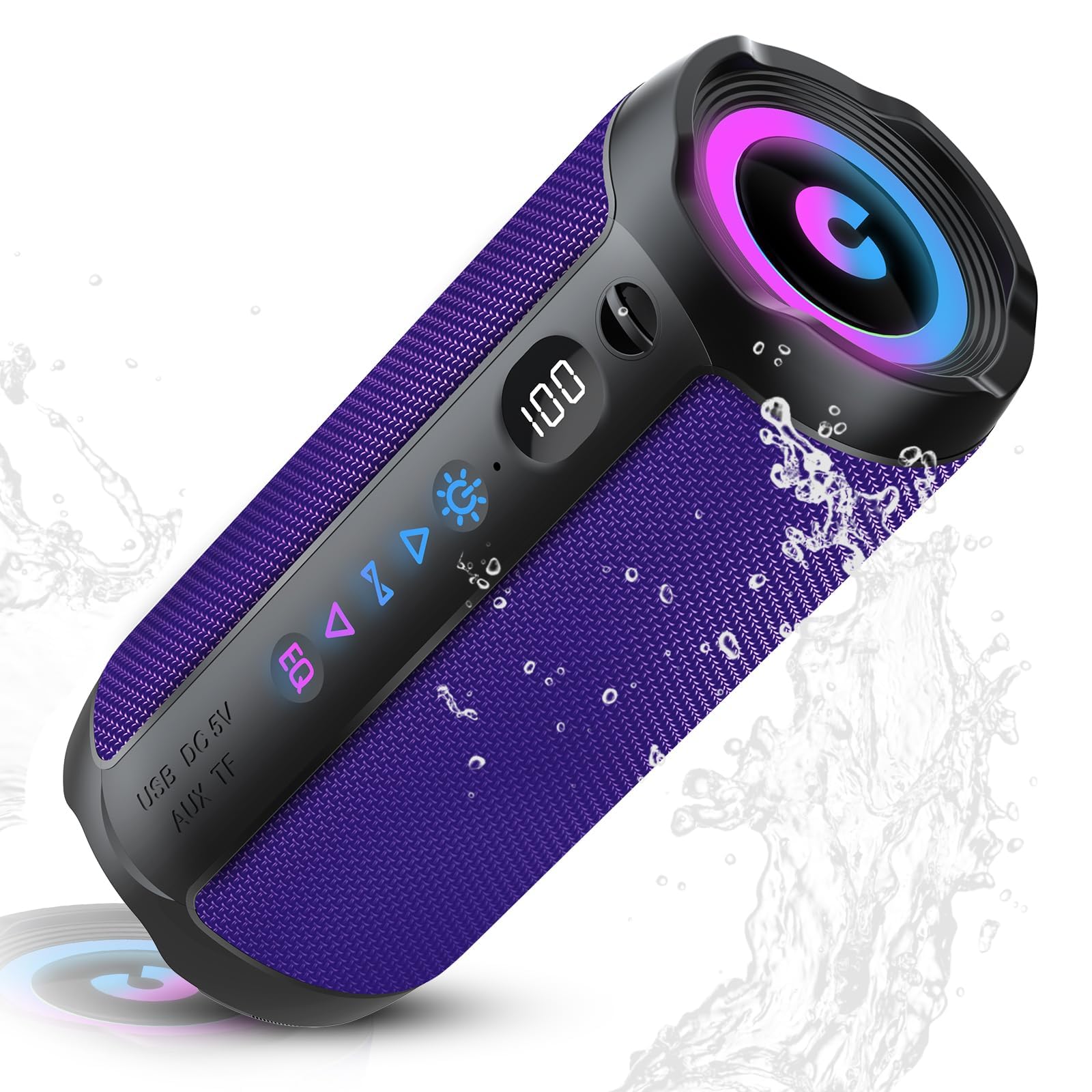 coioc Portable Bluetooth Speaker with 360° Stereo Sound and RGB Lights thumbnail 3