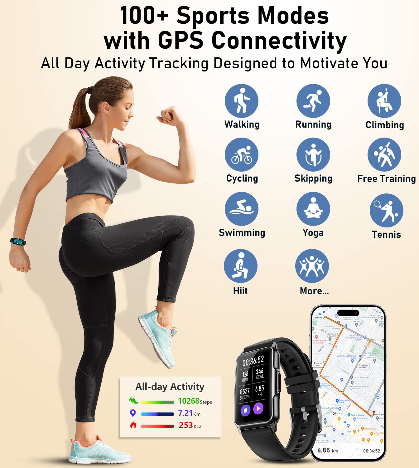 Mindrose Fitness Tracker with Advanced Health Monitoring and 115 Sports Modes thumbnail 3