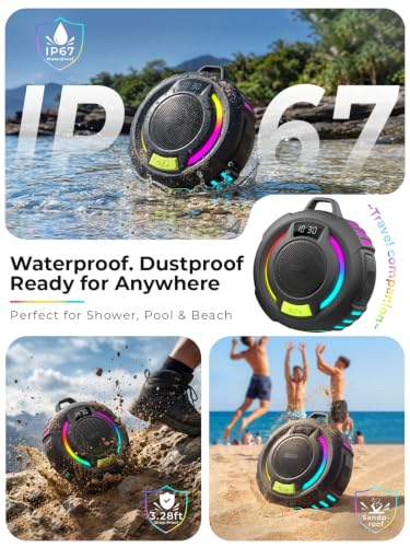 havit Bluetooth Shower Speaker IP67 Waterproof Portable Wireless Speaker with RGB Lights and TWS thumbnail 4