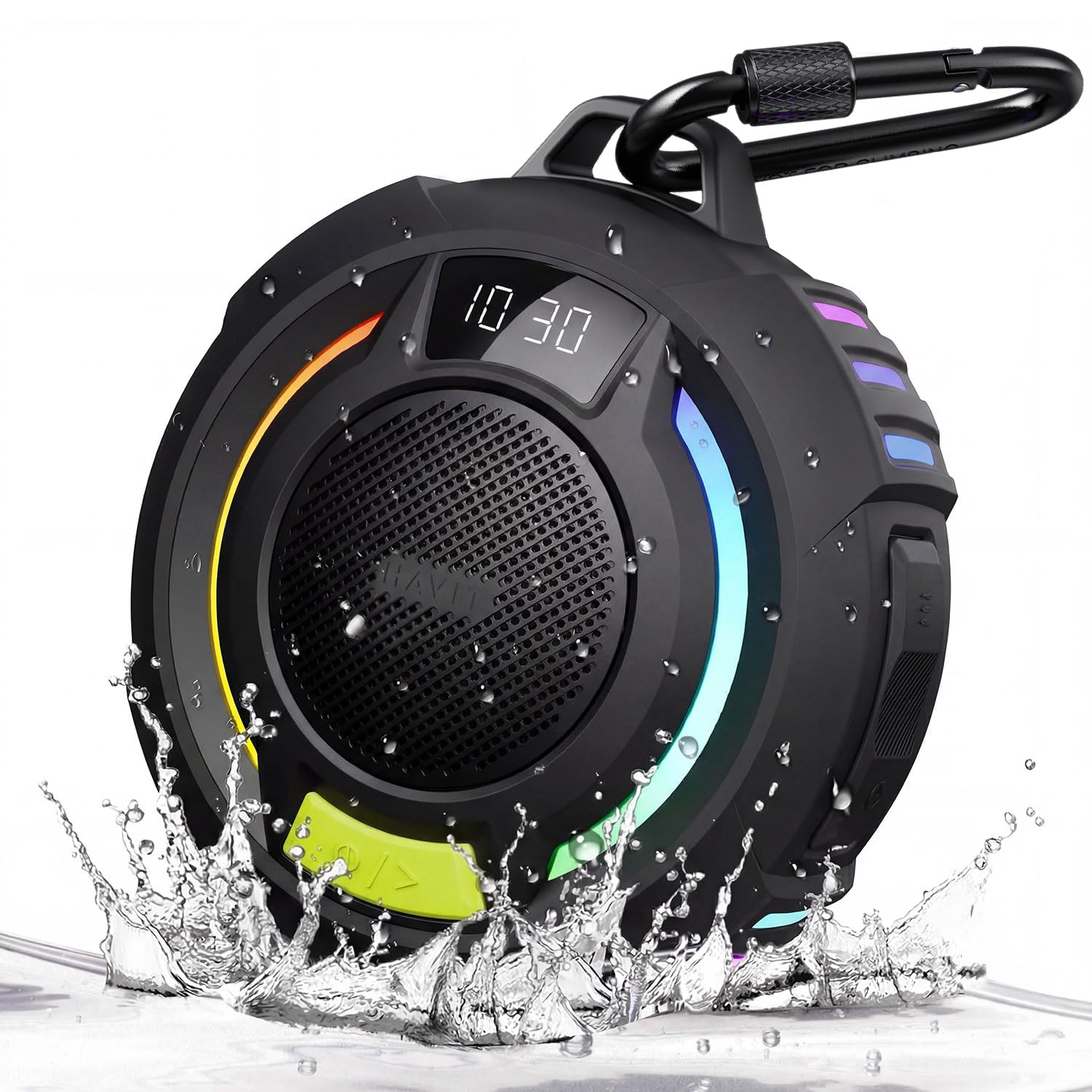 havit Bluetooth Shower Speaker IP67 Waterproof Portable Wireless Speaker with RGB Lights and TWS image 1