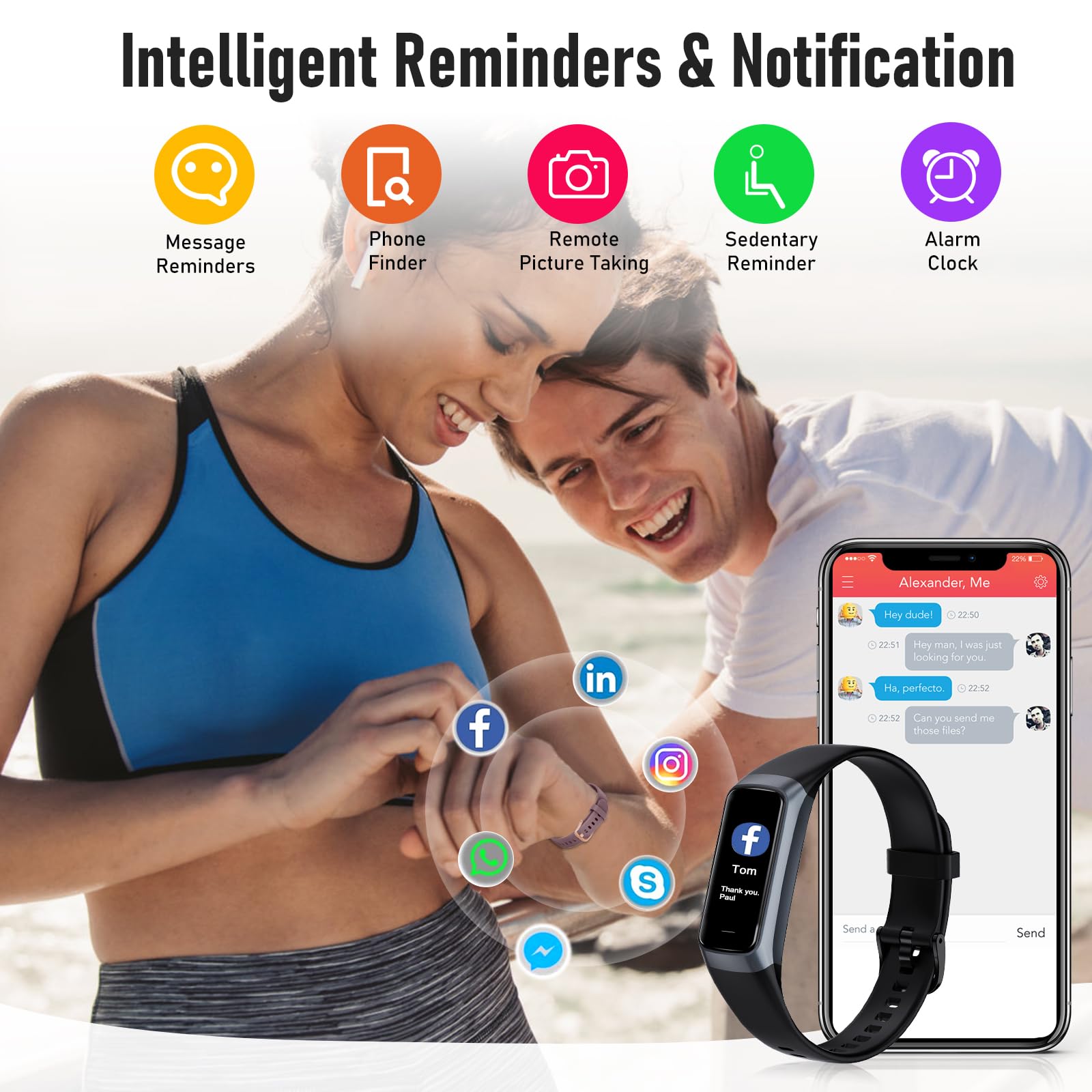 Zeacool Fitness Tracker with Heart Rate, Blood Oxygen, Blood Pressure & Sleep Monitoring image 1