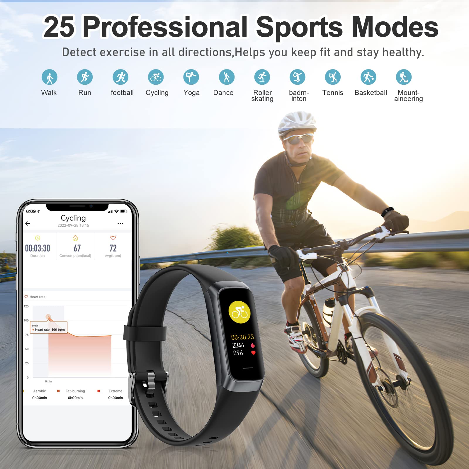 Zeacool Fitness Tracker with Heart Rate, Blood Oxygen, Blood Pressure & Sleep Monitoring thumbnail 4