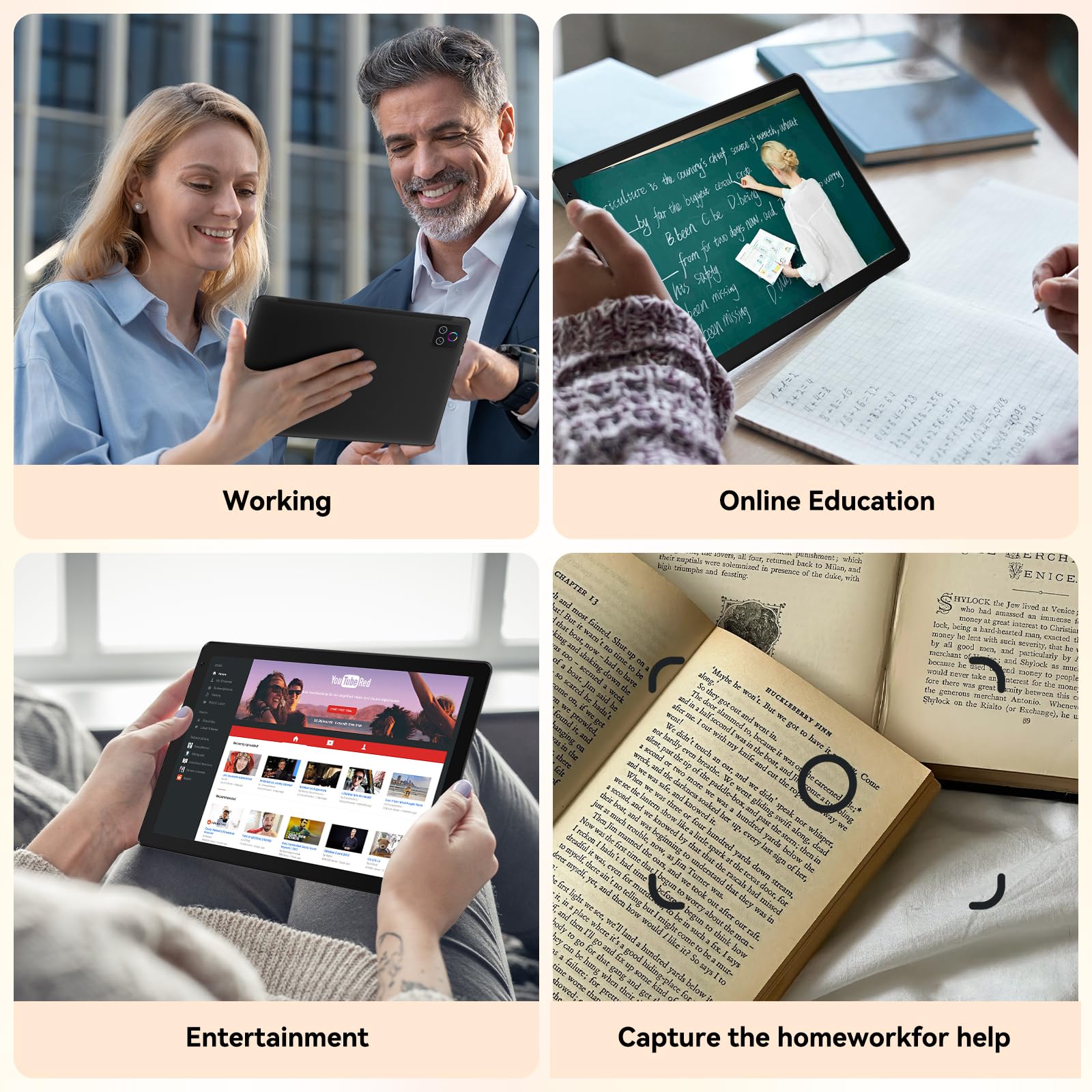 URAO 10.1" Android Tablet with Octa-core Processor, 30GB RAM, 128GB Storage, HD IPS Display, Wi-Fi 6 & Bluetooth 5.4 thumbnail 3
