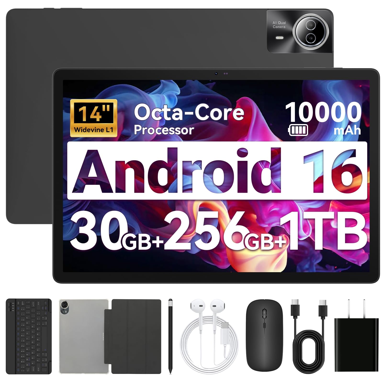 URAO 14-inch Android 16 Tablet with 30GB RAM and 256GB Storage thumbnail 3