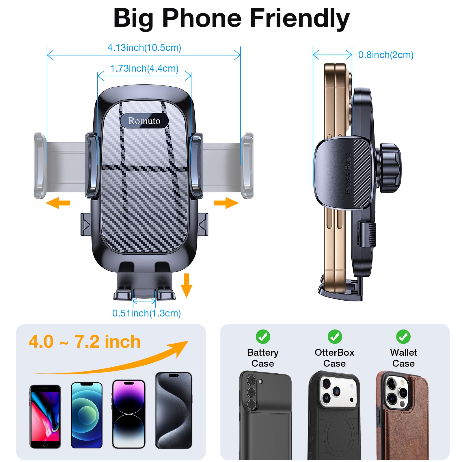 Romuto Super Suction Car Phone Holder Mount with 360° Adjustable Rotation thumbnail 3