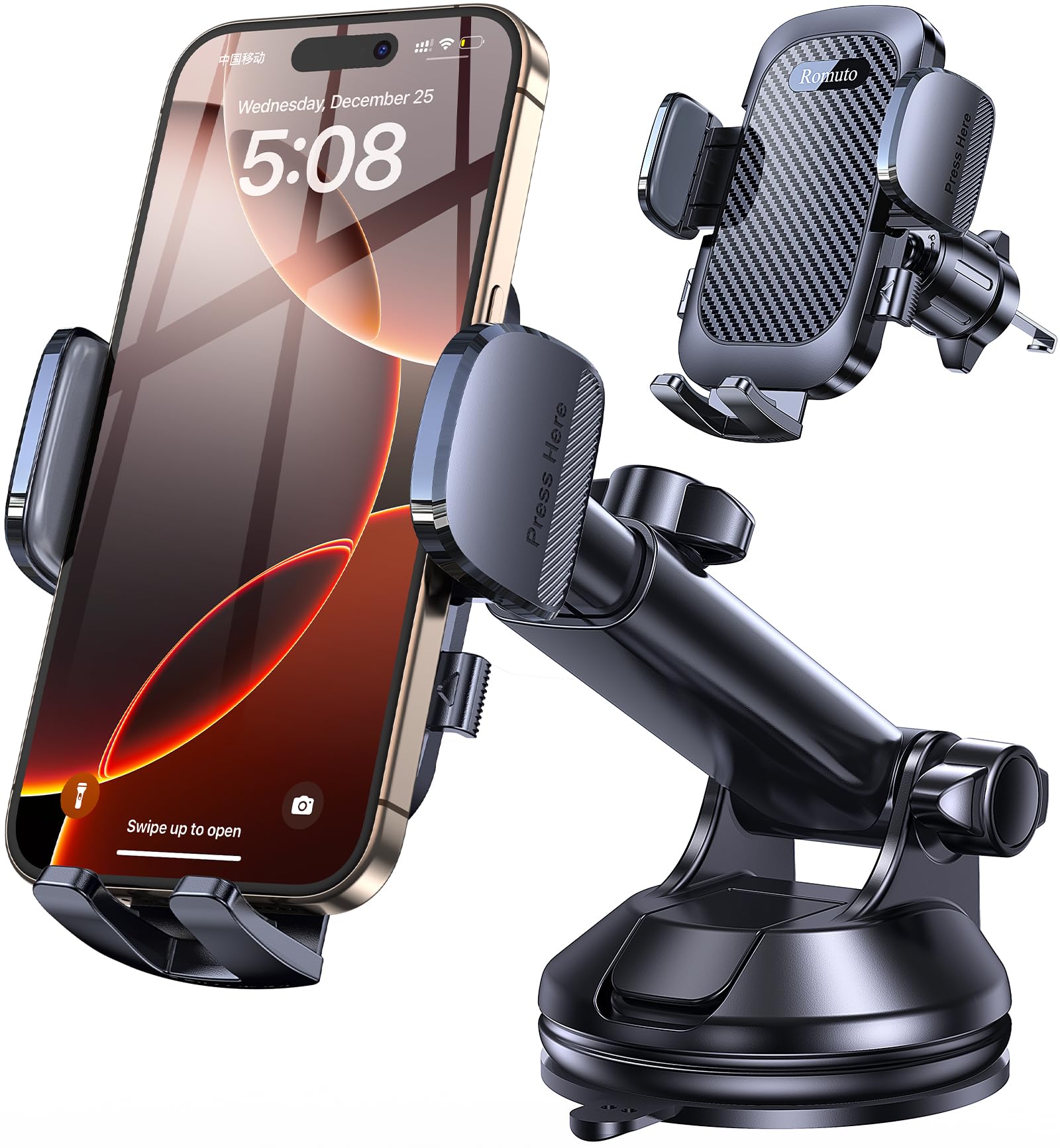 Romuto Super Suction Car Phone Holder Mount with 360° Adjustable Rotation thumbnail 4