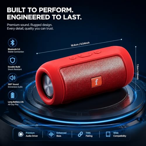DTFRLD Small Portable Bluetooth Speaker with Lights and TWS Stereo Sound thumbnail 4