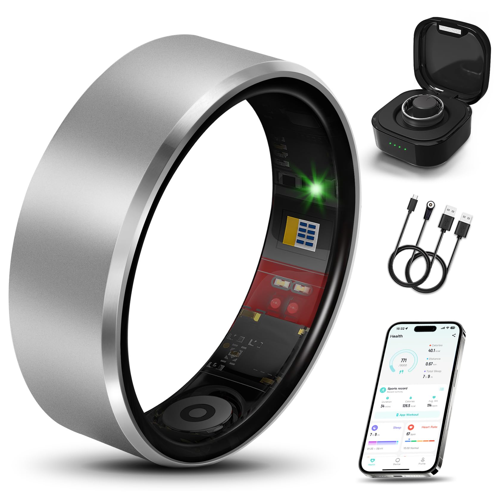 Milavan Smart Health Ring 2.0 – Advanced Fitness & Health Tracker with Sleek Design thumbnail 3