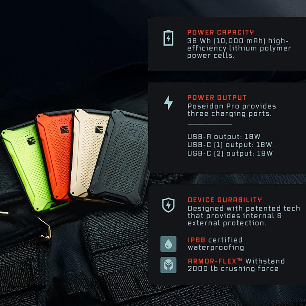 Dark Energy Poseidon Pro 10,000 mAh Portable Charger with Spectre 56W Folding Solar Panel thumbnail 2