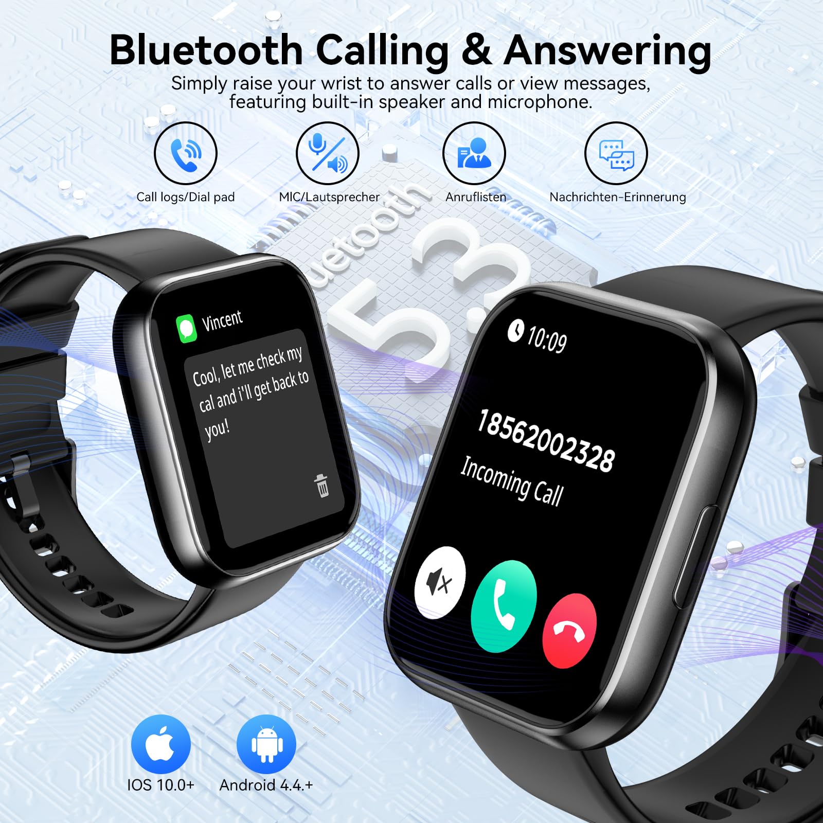 Smart Watch for Men with 1.85" HD Display, Bluetooth Calling, and 130+ Sport Modes thumbnail 4