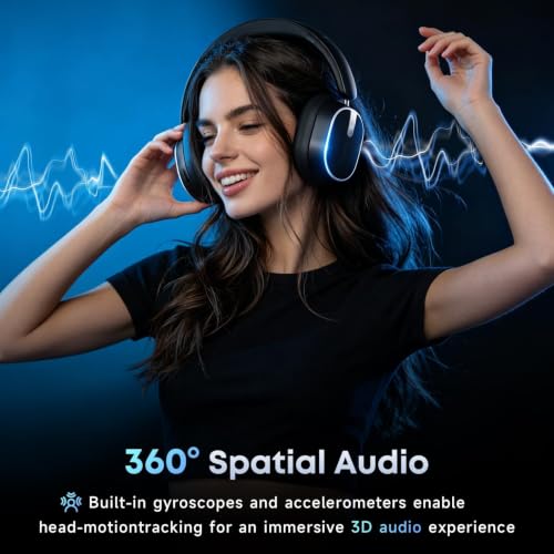 Hybrid Active Noise Cancelling Bluetooth Over-Ear Headphones with 120H Playtime image 1