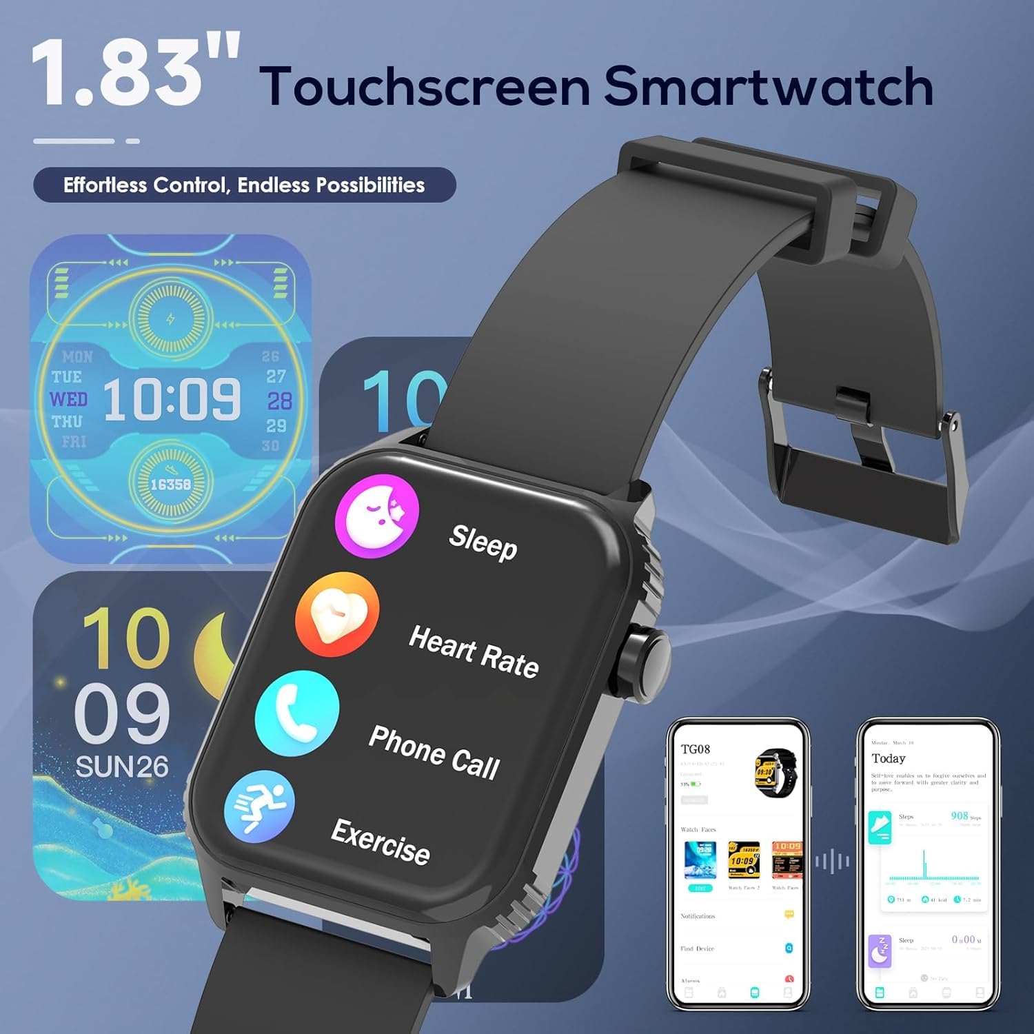 TRAUSI TG08 Smartwatch for Men with 120 Sports Modes and Alexa thumbnail 2