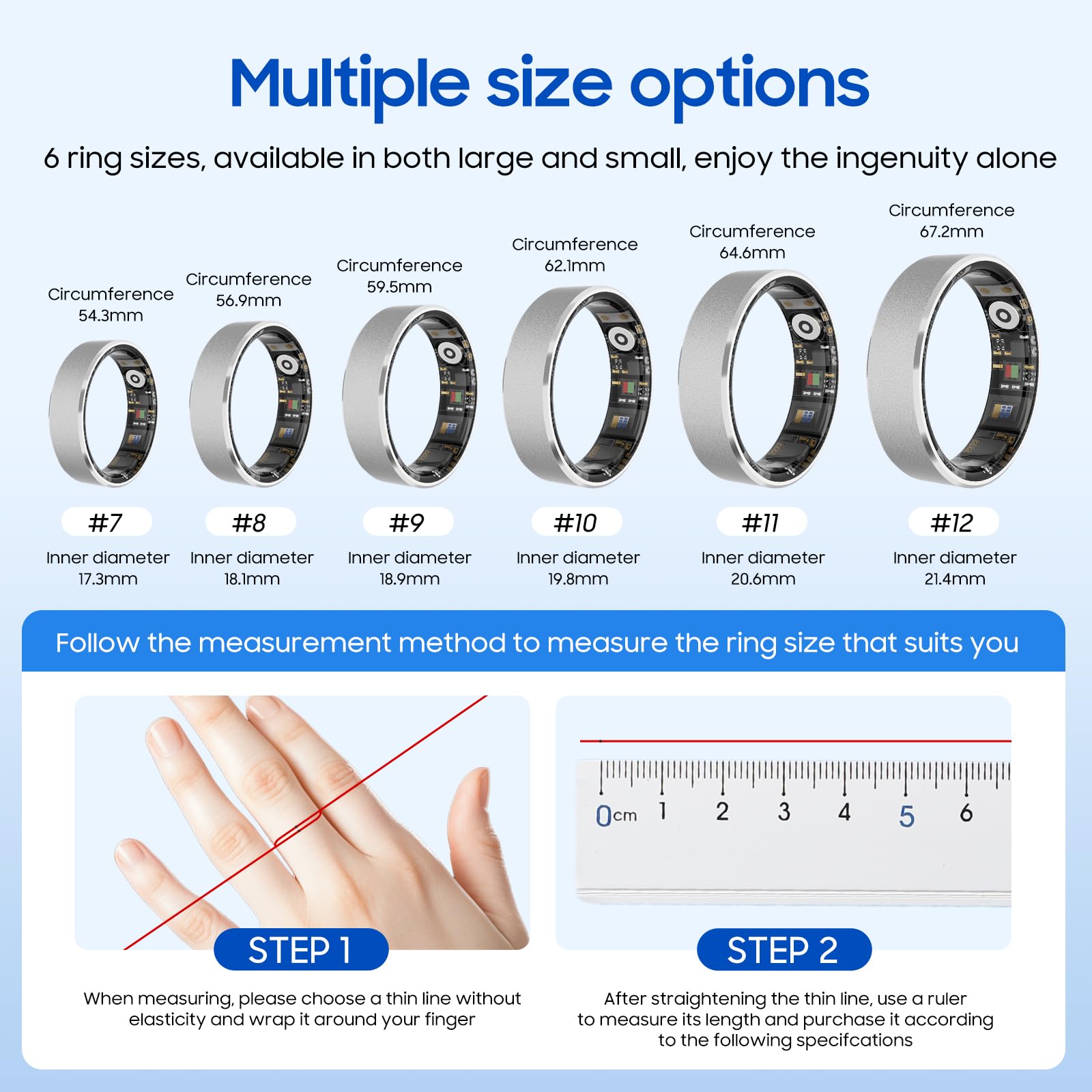 Smart Ring Health Monitor for Sleep, Stress, and Exercise Tracking with IP68 Waterproof and Long Battery Life image 1