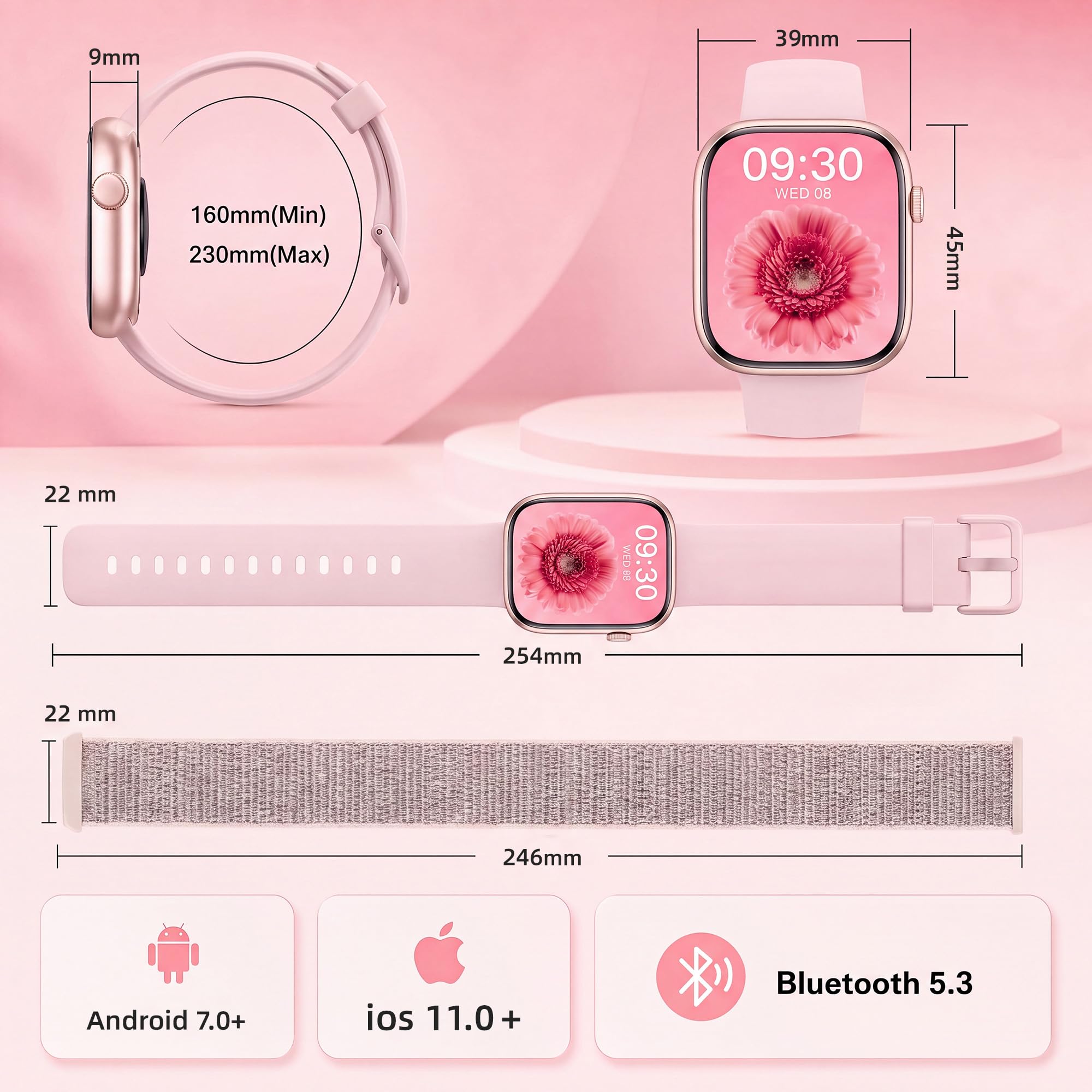 T7 Smart Watch for Women with Bluetooth Calling and Health Monitoring thumbnail 2