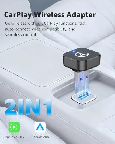 Wireless CarPlay & Android Auto Adapter - 2-in-1 Mini Dongle for Wireless Connectivity thumbnail 4