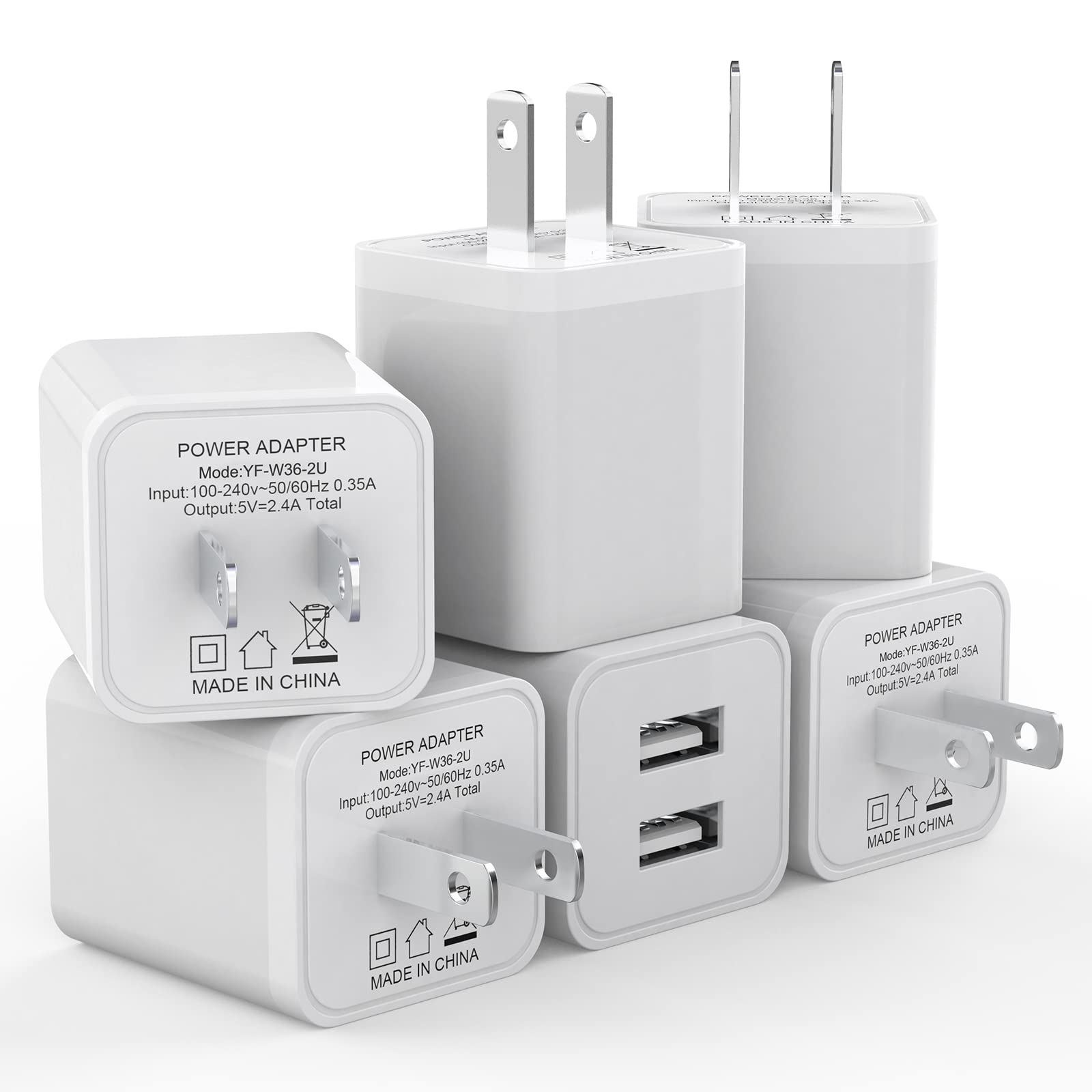 iGENJUN 6-Pack Dual USB Wall Chargers - Fast and Reliable Charging for Multiple Devices thumbnail 2
