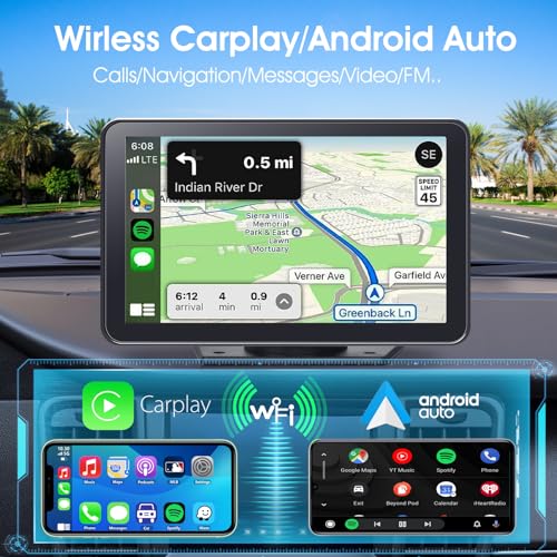Portable Wireless CarPlay Car Stereo with 7" HD Touchscreen and Backup Camera thumbnail 2