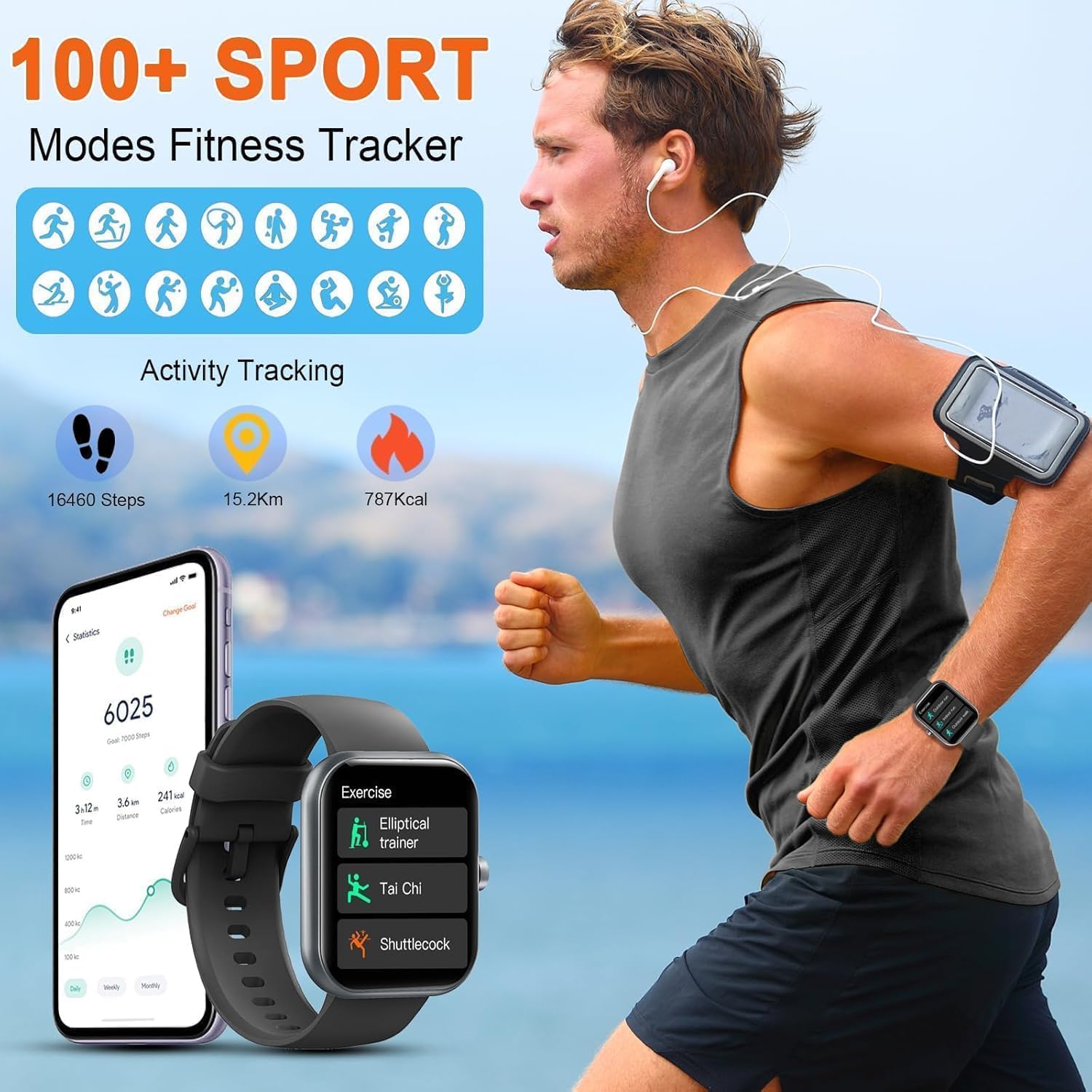 2026 New 1.96" HD Smartwatch with Bluetooth Calling and 110+ Sport Modes thumbnail 4