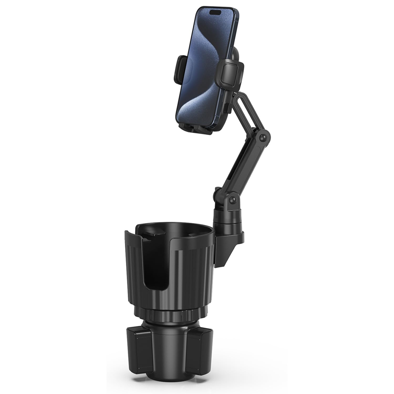 2 in 1 Universal Car Cup Holder Expander with Adjustable Phone Mount thumbnail 3